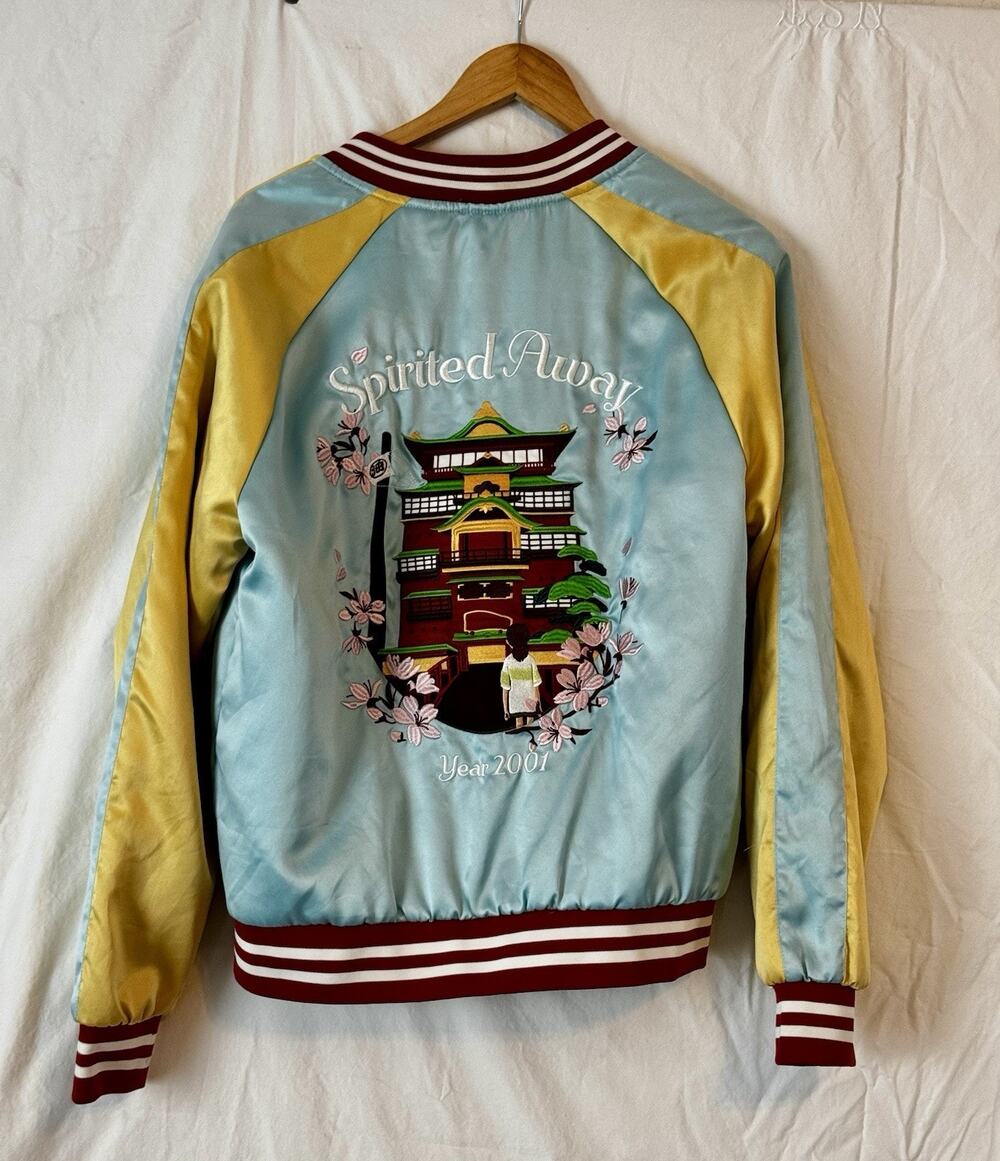 Studio Ghibli Spirited Away Bathhouse Sakura Satin Jacket Embroidered XS Unisex